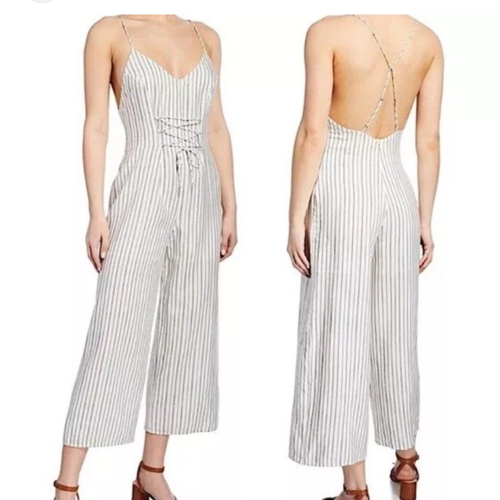 J Brand Striped Wide Leg Jumpsuit